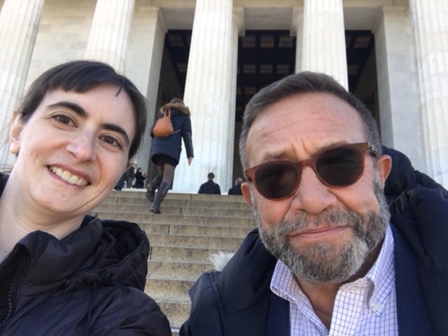 Susan Kusel and Neal Porter at the Lincoln Memorial